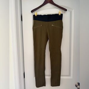 Timing Olive Green Pants with Black Waistband Detail